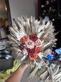 XL Boho Pampas Rose Bridal Bouquet